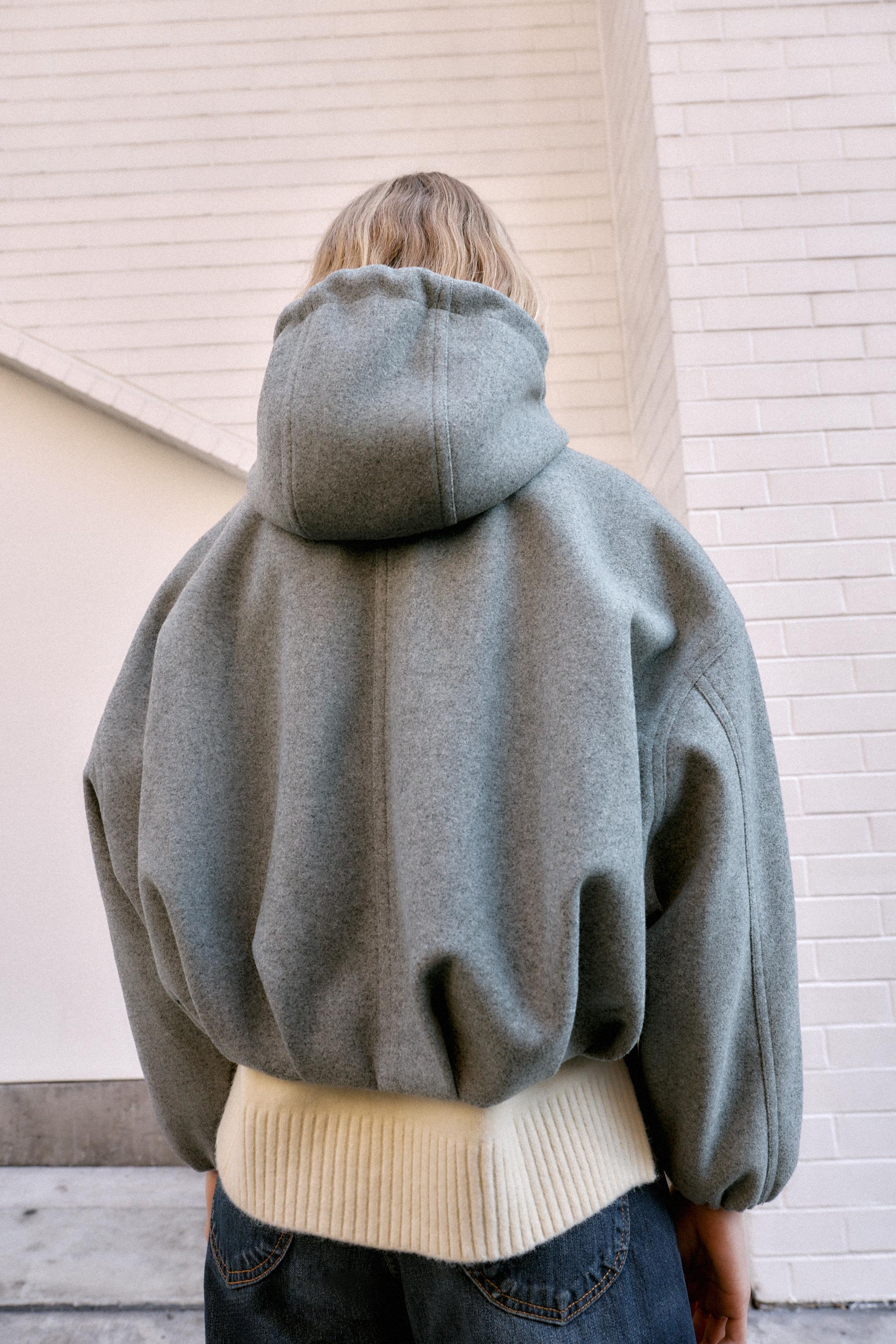 BLOUSON BOMBER OVERSIZE À CAPUCHE SOFT